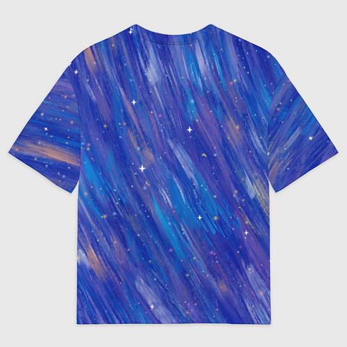 Мужская футболка оверсайз Лось в лесу Blue / 3D-принт – фото 2