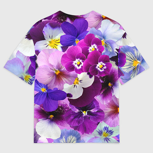 Мужская футболка оверсайз CHARMING PANSIES / 3D-принт – фото 2