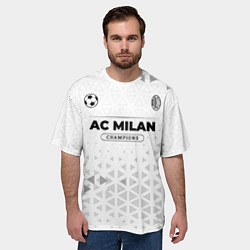 Футболка оверсайз мужская AC Milan Champions Униформа, цвет: 3D-принт — фото 2