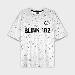 Мужская футболка оверсайз Blink 182 Glitch на светлом фоне