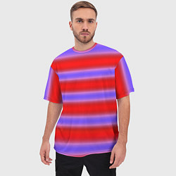 Футболка оверсайз мужская Striped pattern мягкие размытые полосы красные фио, цвет: 3D-принт — фото 2