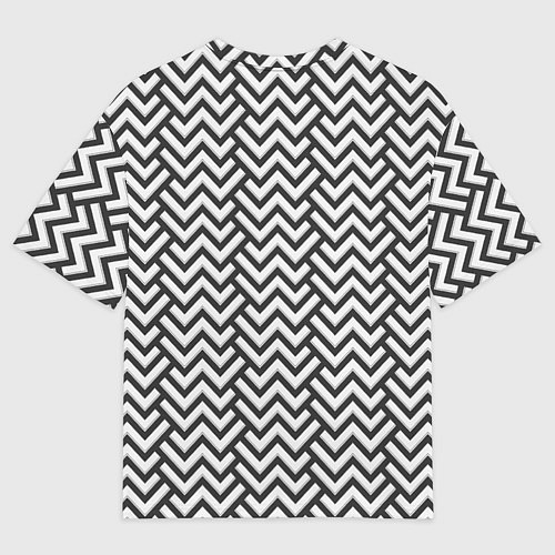 Мужская футболка оверсайз Чёрно-Белый Зигзаг / 3D-принт – фото 2