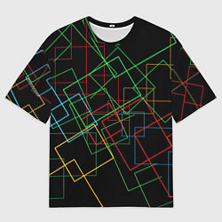 Мужская футболка оверсайз Ночной неон