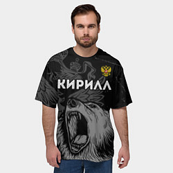 Футболка оверсайз мужская Кирилл Россия Медведь, цвет: 3D-принт — фото 2