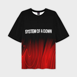 Мужская футболка оверсайз System of a Down Red Plasma