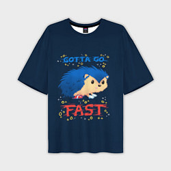 Мужская футболка оверсайз Little Sonic gotta go fast