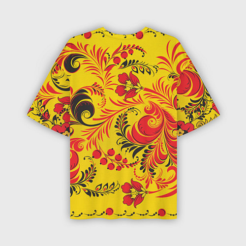Мужская футболка оверсайз Хохломская Роспись Цветы / 3D-принт – фото 2