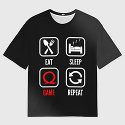 Футболка оверсайз мужская Eat, Sleep, God of War, Repeat, цвет: 3D-принт