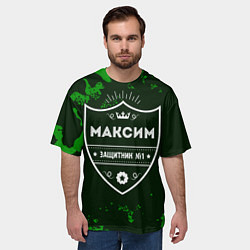 Футболка оверсайз мужская Максим - ЗАЩИТНИК - Милитари, цвет: 3D-принт — фото 2