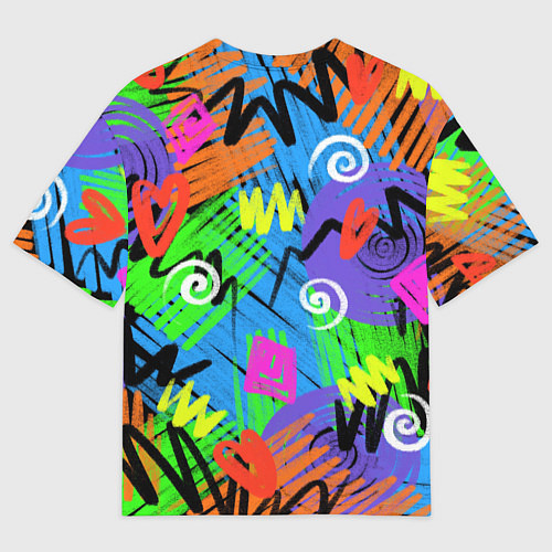 Мужская футболка оверсайз Яркий геометрический принт / 3D-принт – фото 2