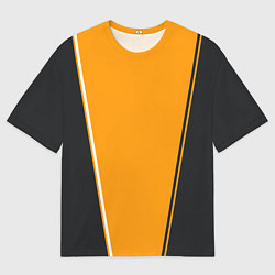 Мужская футболка оверсайз Mens Style Чёрное с оранжевым - вариант без надпис