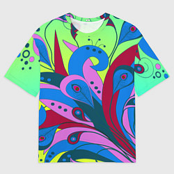 Футболка оверсайз мужская Хвост жар-птицы, цвет: 3D-принт