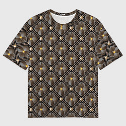 Мужская футболка оверсайз Объемные цветы 3D паттерн