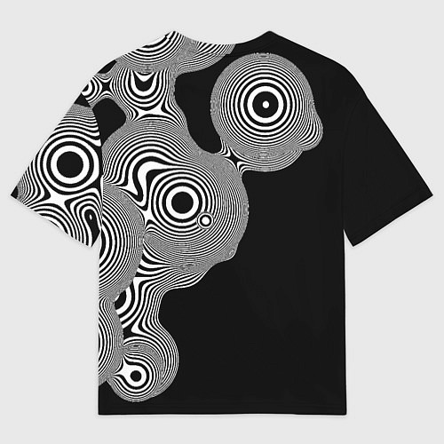 Мужская футболка оверсайз Черно-белая хищная птица / 3D-принт – фото 2