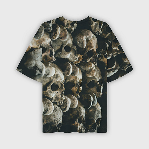 Мужская футболка оверсайз Множество черепов во тьме - Жёлтый / 3D-принт – фото 2