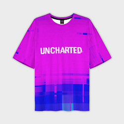 Мужская футболка оверсайз Uncharted Glitch Text Effect