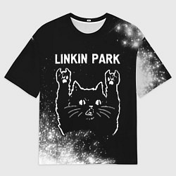 Футболка оверсайз мужская Группа Linkin Park и Рок Кот, цвет: 3D-принт