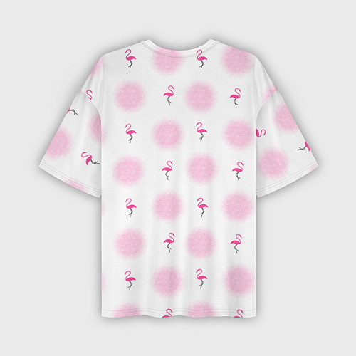 Мужская футболка оверсайз Фламинго и круги на белом фоне / 3D-принт – фото 2