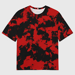 Футболка оверсайз мужская Черно-красная абстракция, цвет: 3D-принт