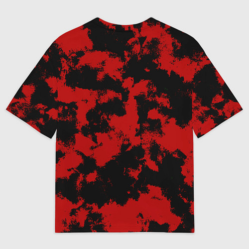 Мужская футболка оверсайз Черно-красная абстракция / 3D-принт – фото 2
