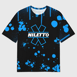 Мужская футболка оверсайз Нилето niletto потёки и капли краски