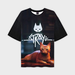 Футболка оверсайз мужская Stray: Бродячий кот, цвет: 3D-принт