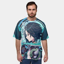 Футболка оверсайз мужская Xiao - Сяо, цвет: 3D-принт — фото 2