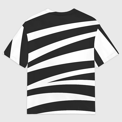 Мужская футболка оверсайз Зебра чёрные и белые полосы / 3D-принт – фото 2