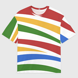 Футболка оверсайз мужская Разноцветная зебра без чёрных полос, цвет: 3D-принт