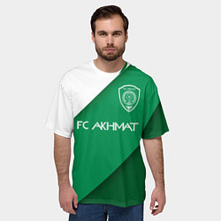 Футболка оверсайз мужская ФК АХМАТ - ГОРОД ГРОЗНЫЙ, цвет: 3D-принт — фото 2