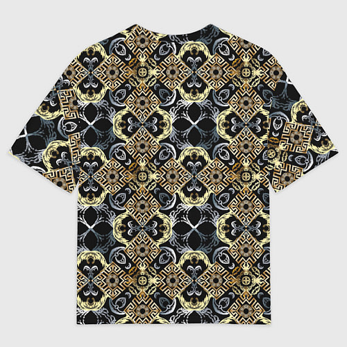 Мужская футболка оверсайз BLACK AND GOLD узоры / 3D-принт – фото 2
