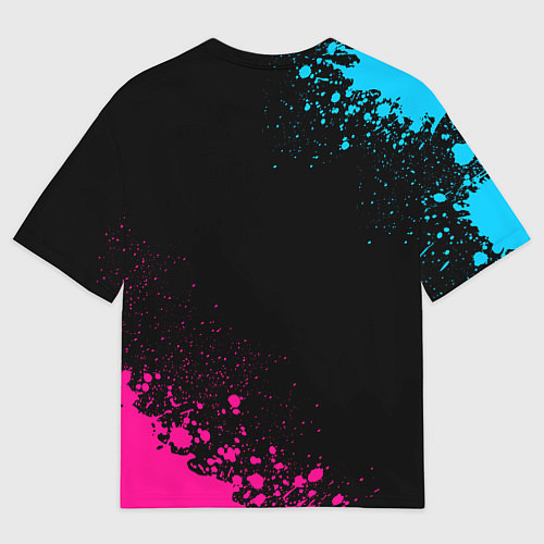 Мужская футболка оверсайз Subaru Neon Gradient FS / 3D-принт – фото 2