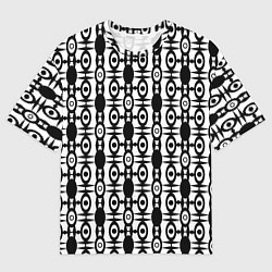 Футболка оверсайз мужская Черно-белый современный узор, цвет: 3D-принт