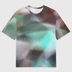 Футболка оверсайз мужская Абстрактный узор в бирюзовых коричневых тонах, цвет: 3D-принт