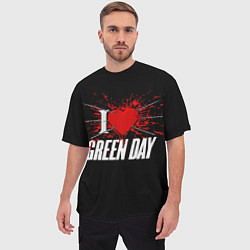 Футболка оверсайз мужская Green Day Сердце, цвет: 3D-принт — фото 2