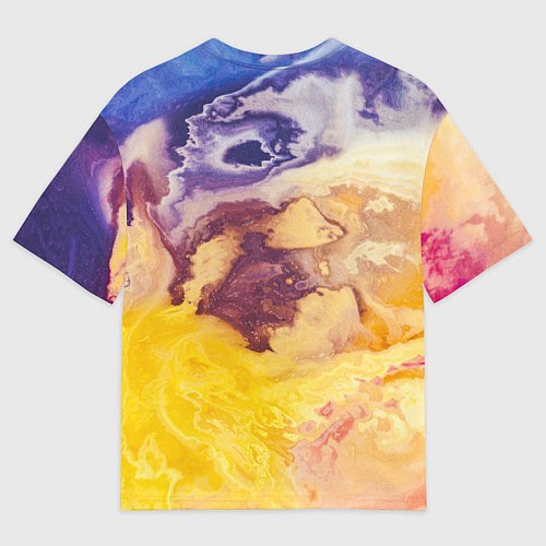 Мужская футболка оверсайз Тайфун Красок / 3D-принт – фото 2