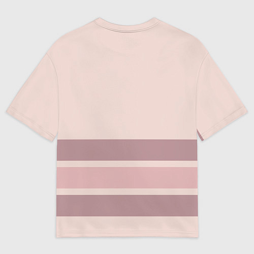 Мужская футболка оверсайз Коричневые полосы на кремовом фоне stripes cream c / 3D-принт – фото 2