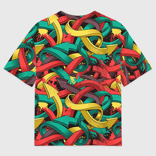 Мужская футболка оверсайз Граффити стрелки Паттерн / 3D-принт – фото 2