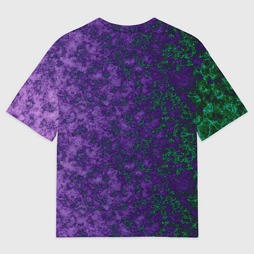 Мужская футболка оверсайз Marble texture purple green color / 3D-принт – фото 2