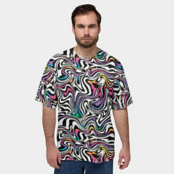 Футболка оверсайз мужская Цветная оптическая иллюзия, цвет: 3D-принт — фото 2