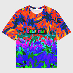 Мужская футболка оверсайз Game time Абстрактный пятнистый узор