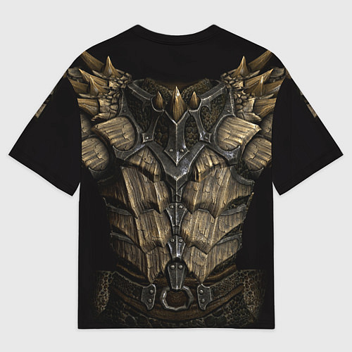 Мужская футболка оверсайз Драконья чешуйчатая броня из SKYRIM / 3D-принт – фото 2