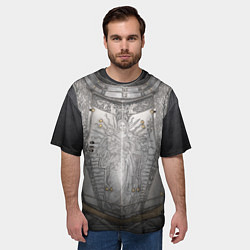 Футболка оверсайз мужская Броня серебряного рыцаря, цвет: 3D-принт — фото 2