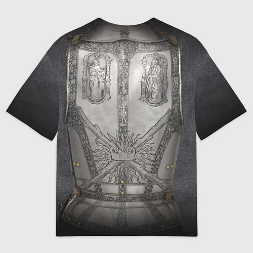 Мужская футболка оверсайз Броня серебряного рыцаря / 3D-принт – фото 2