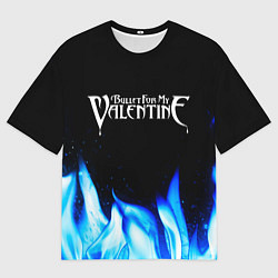 Футболка оверсайз мужская Bullet For My Valentine Blue Fire, цвет: 3D-принт