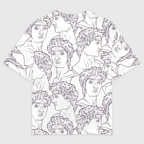 Мужская футболка оверсайз Узор Рисунок статуи Давида Микеланджело / 3D-принт – фото 2