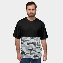 Футболка оверсайз мужская Полукамуфляж Тёмно-Серый, цвет: 3D-принт — фото 2