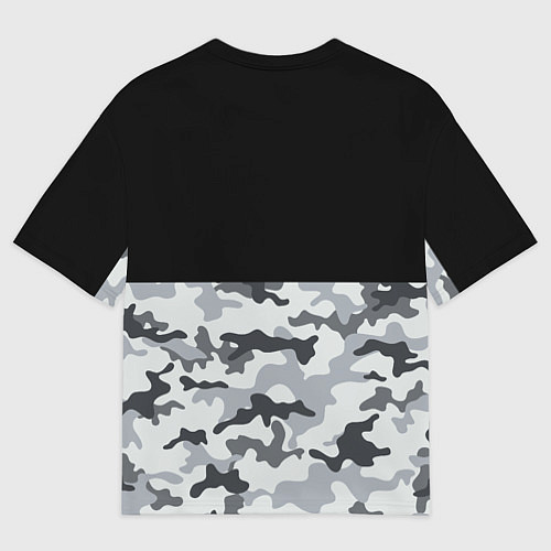 Мужская футболка оверсайз Полукамуфляж Тёмно-Серый / 3D-принт – фото 2