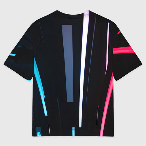 Мужская футболка оверсайз Неоновое множество фонарей - Белый / 3D-принт – фото 2