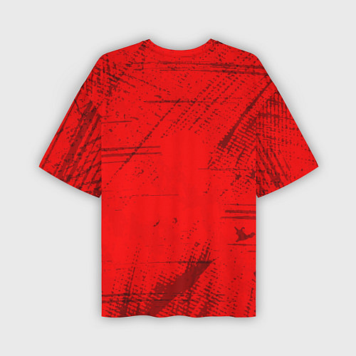Мужская футболка оверсайз Че Гевара - на красном фоне / 3D-принт – фото 2